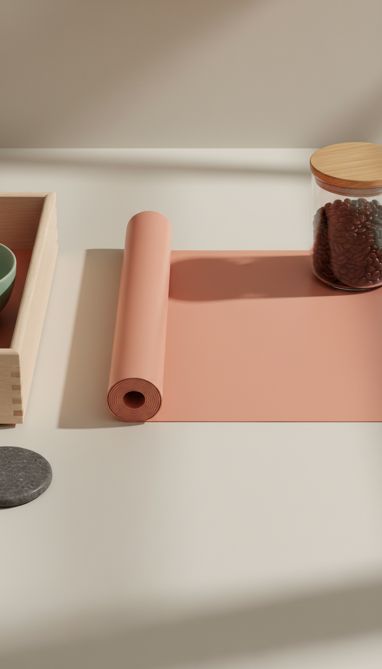 Clay High-Grip Shelf Liner Partially Unrolled